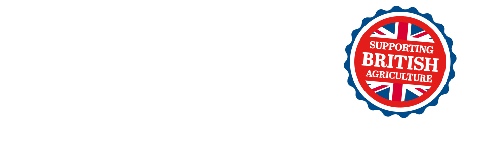 Text on black background: "Get in front of your audience, ahead of your competition..." with a badge that reads "Supporting British Agriculture" featuring a Union Jack design.