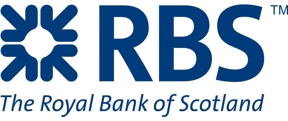 The logo of RBS (The Royal Bank of Scotland), featuring a blue abstract symbol resembling a stylized flower, with the text 'RBS' and 'The Royal Bank of Scotland' underneath.