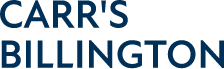 Carr's Billington logo in blue text