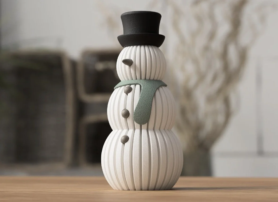 3D Gedruckter Schneemann aus Kunststoff
