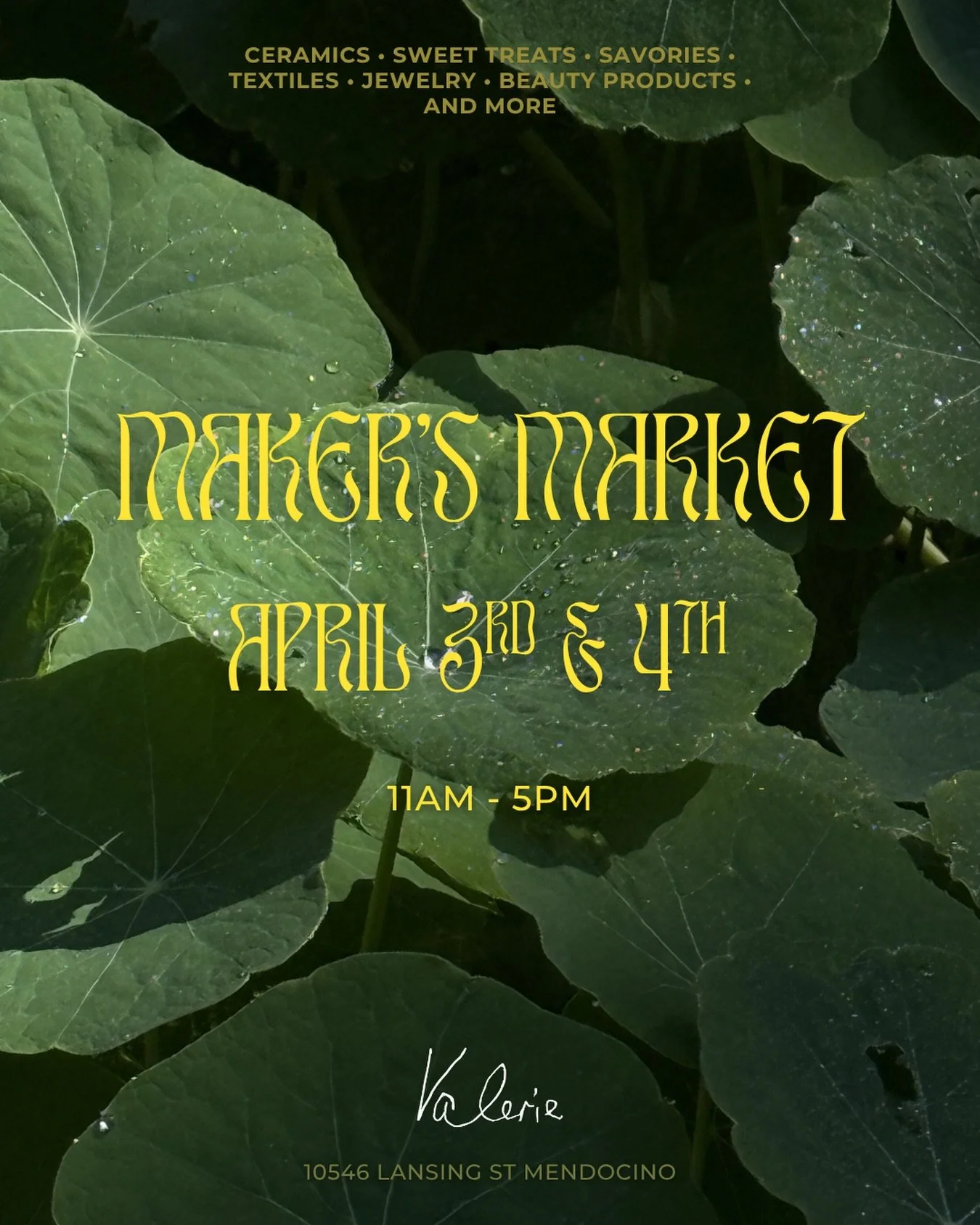 please come by and enjoy some local delights Friday April 3rd and Saturday April 4th from 11-5 @havanadavidsonceramics will have beautiful ceramics, @shanissweetart will have sweet treats, @arianne_rand will have lovely textiles, @delphine_davidson w