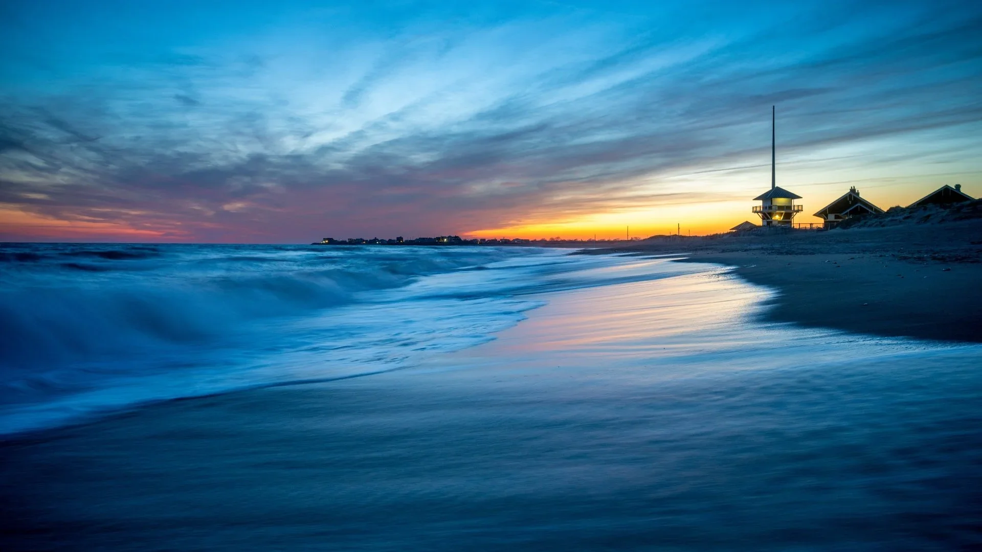 Waves and Sunset at East Matunuck Beach