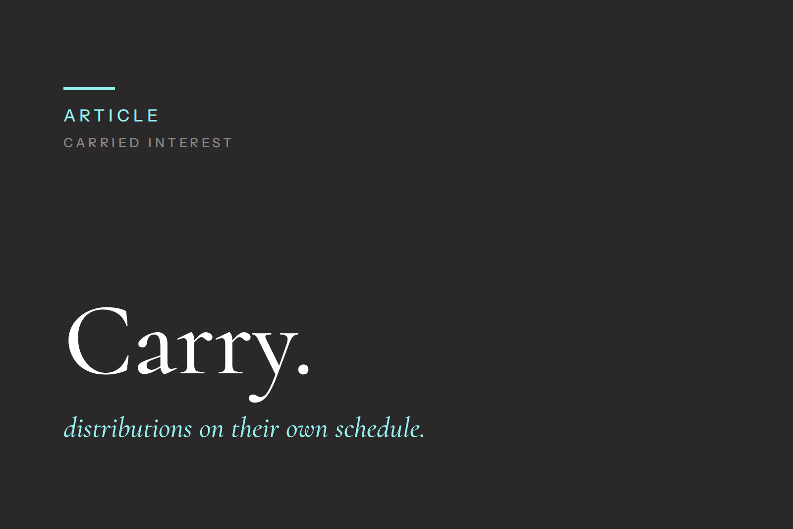 Carry Distribution Patterns and Mortgage Affordability