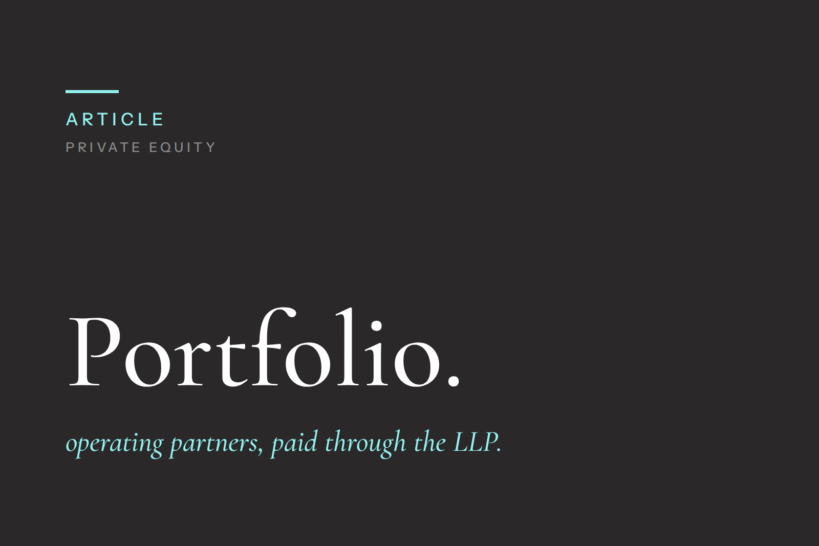 Mortgages for PE Operating Partners — How LLP Income Is Assessed