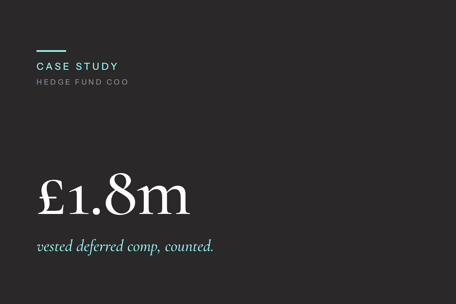 Hedge Fund COO Refinances £1.8m on £2.5m Home Using Vested Deferred Compensation