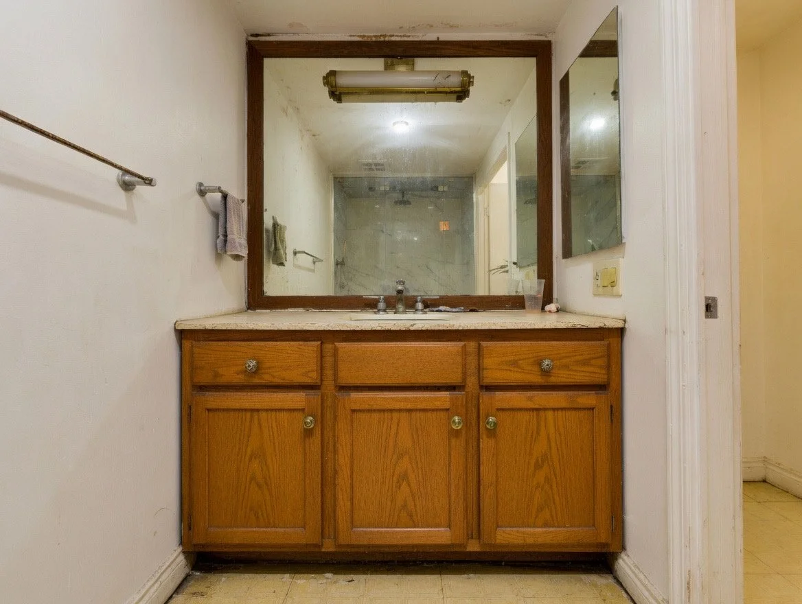 before picture of the old vanity