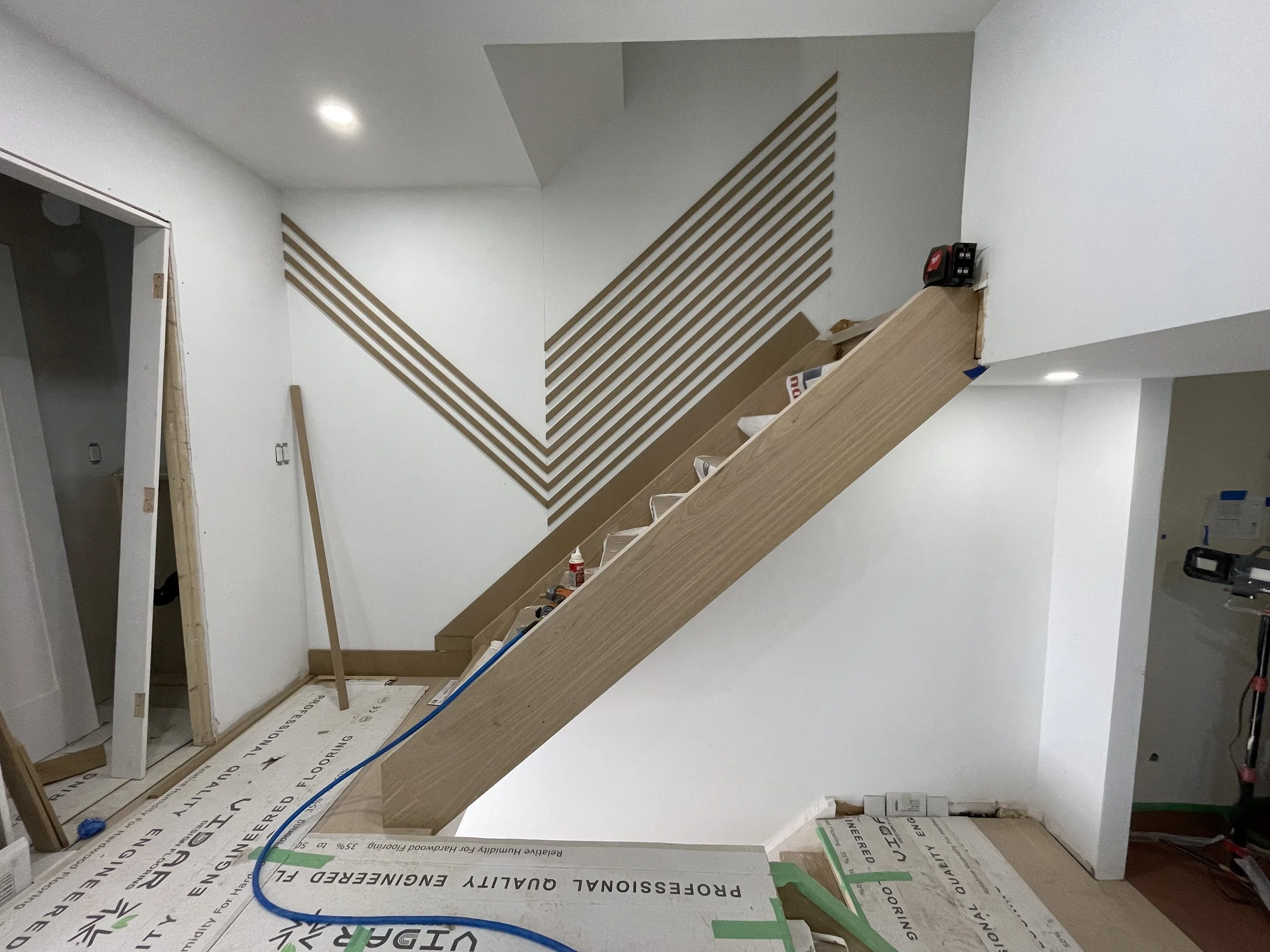 measured and designed by Rivendell building Group Inc. using lasers and hand crafted MDF slat to achieve a elaborate and perfect geometry