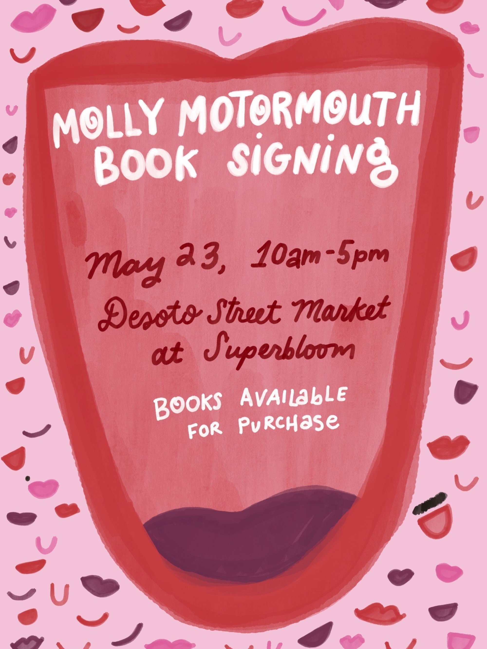 Come say hey May 23 at the Desoto Street Market! I&rsquo;ll be out there signing and selling books with Superbloom! 📚