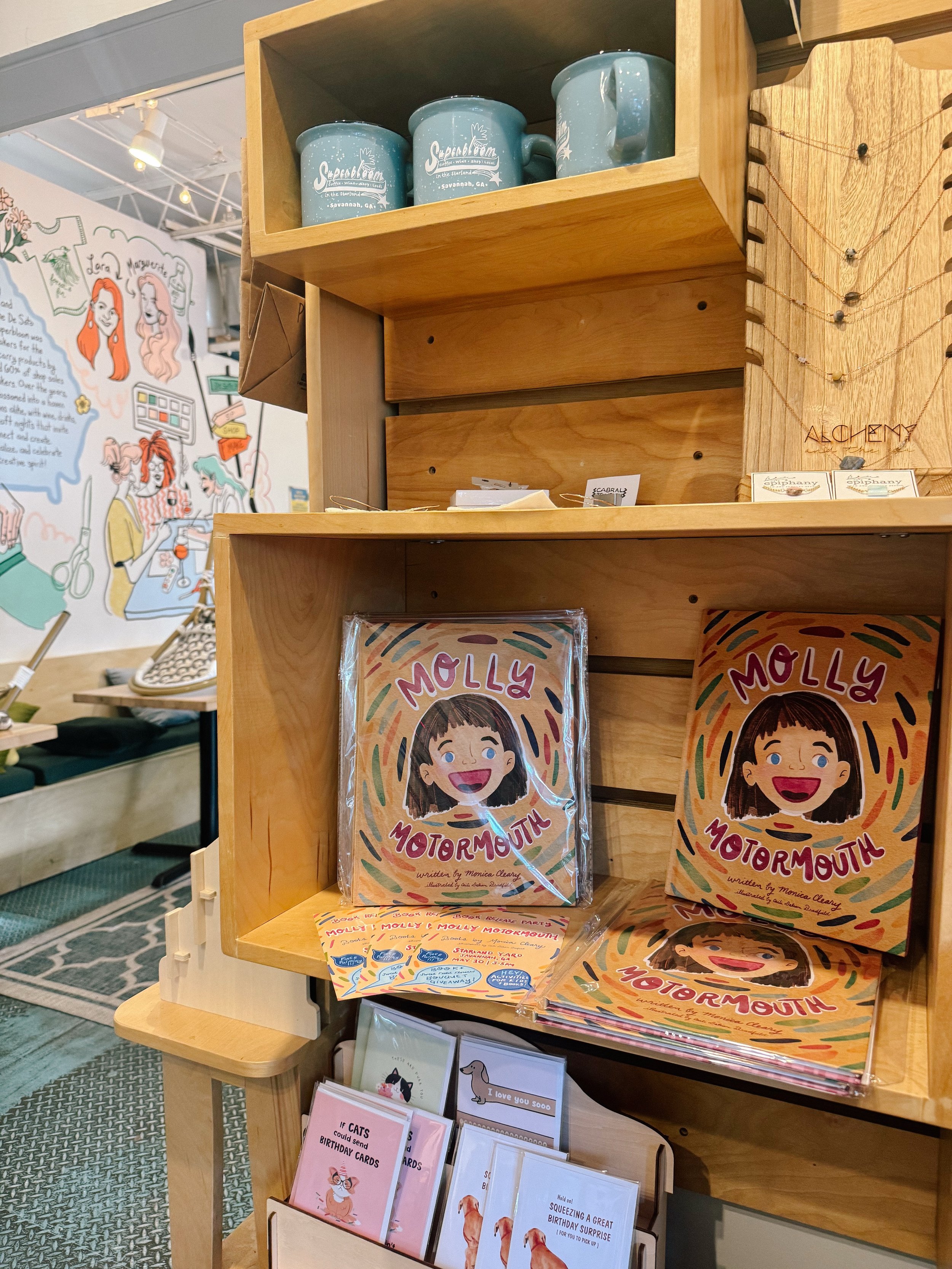 Molly MotorMouth is at @superbloom.sav 🗣️✨ I&rsquo;ll be there THIS Saturday, hanging out and signing books. Come say hello!