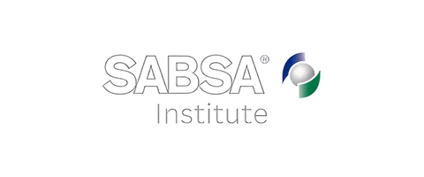 SABSA Institute logo with black text and a globe symbol with blue, white, and green segments.