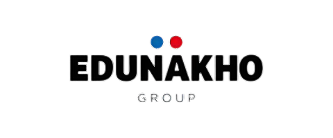 Edunakho Group logo with blue and red dots above the text.