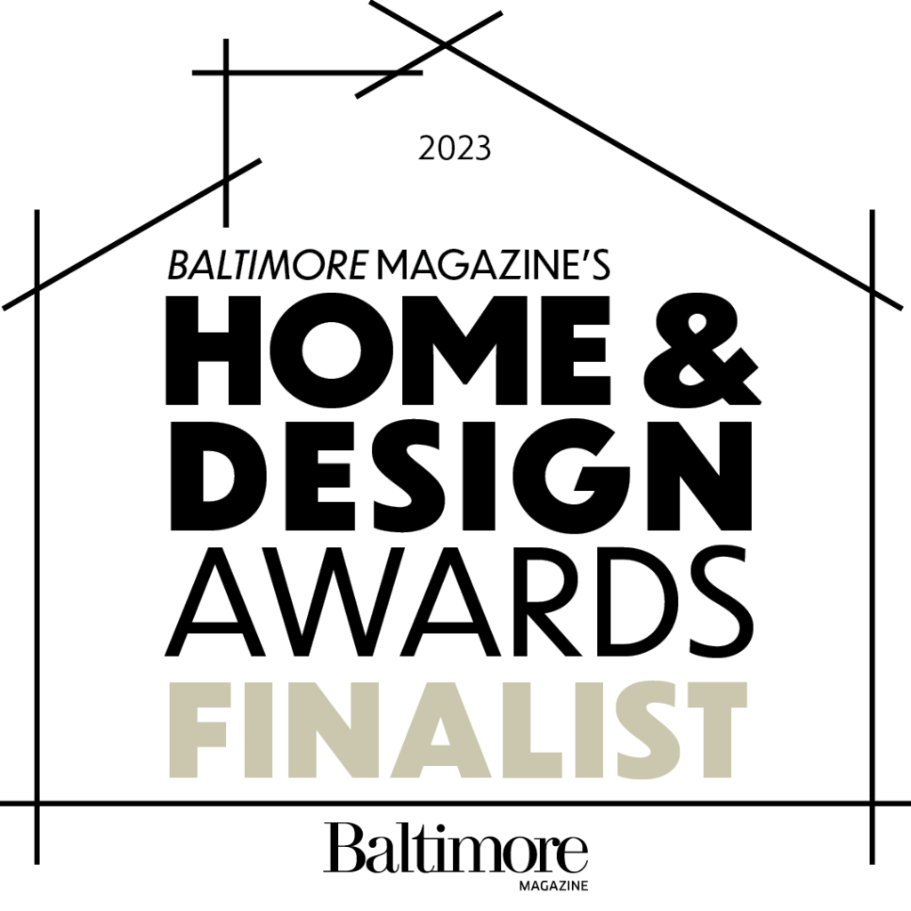 Baltimore Magazine's Home & Design Awards Finalist badge for 2023.