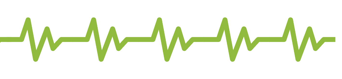 Green electrocardiogram (ECG) line on a black background.