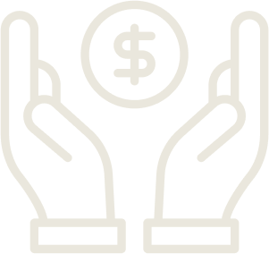 icon of two hands holding a coin