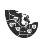 A black mechanical part or component, possibly a machine or industrial piece.