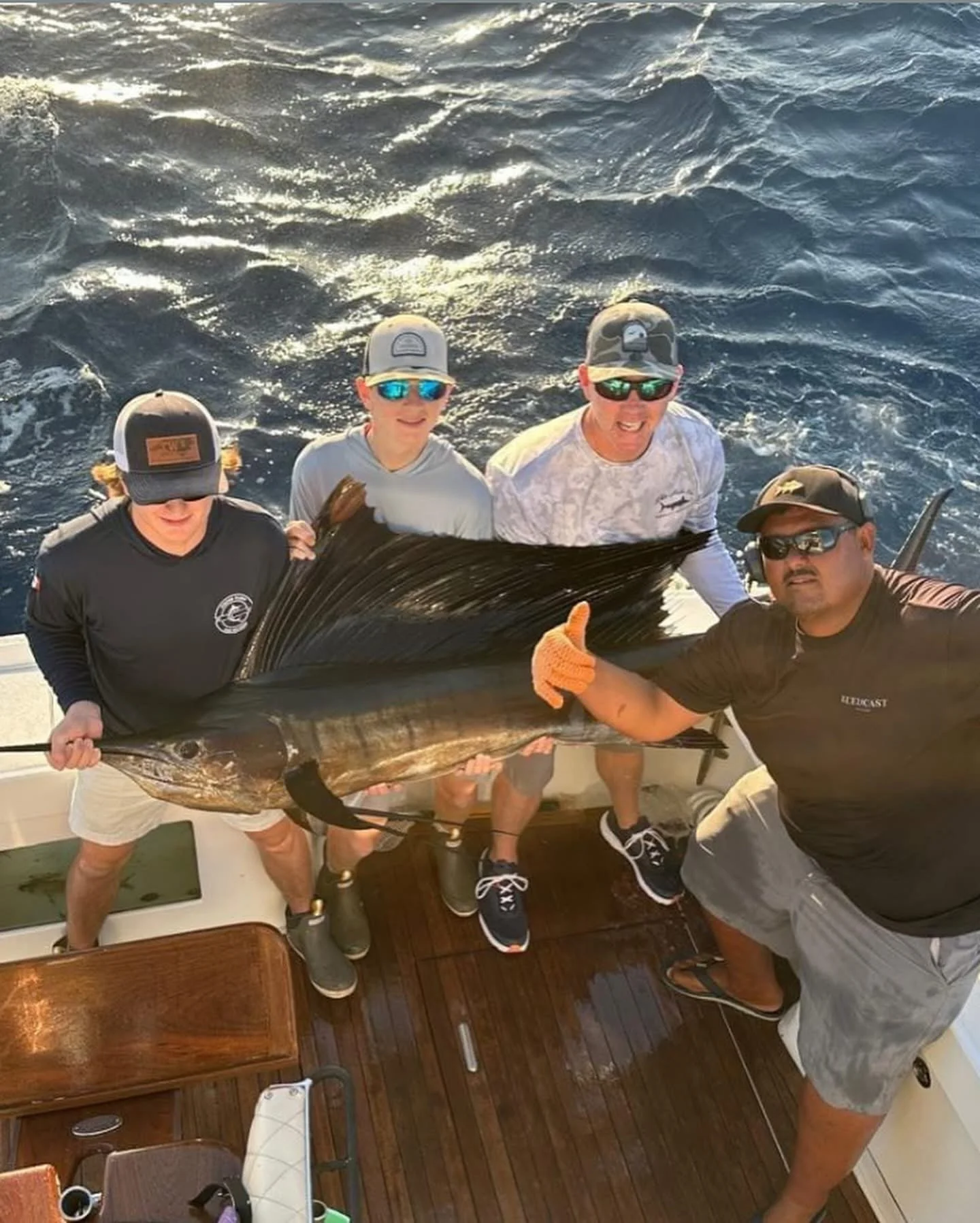 Young anglers show off sailfish caught offshore fishing in Cabo
