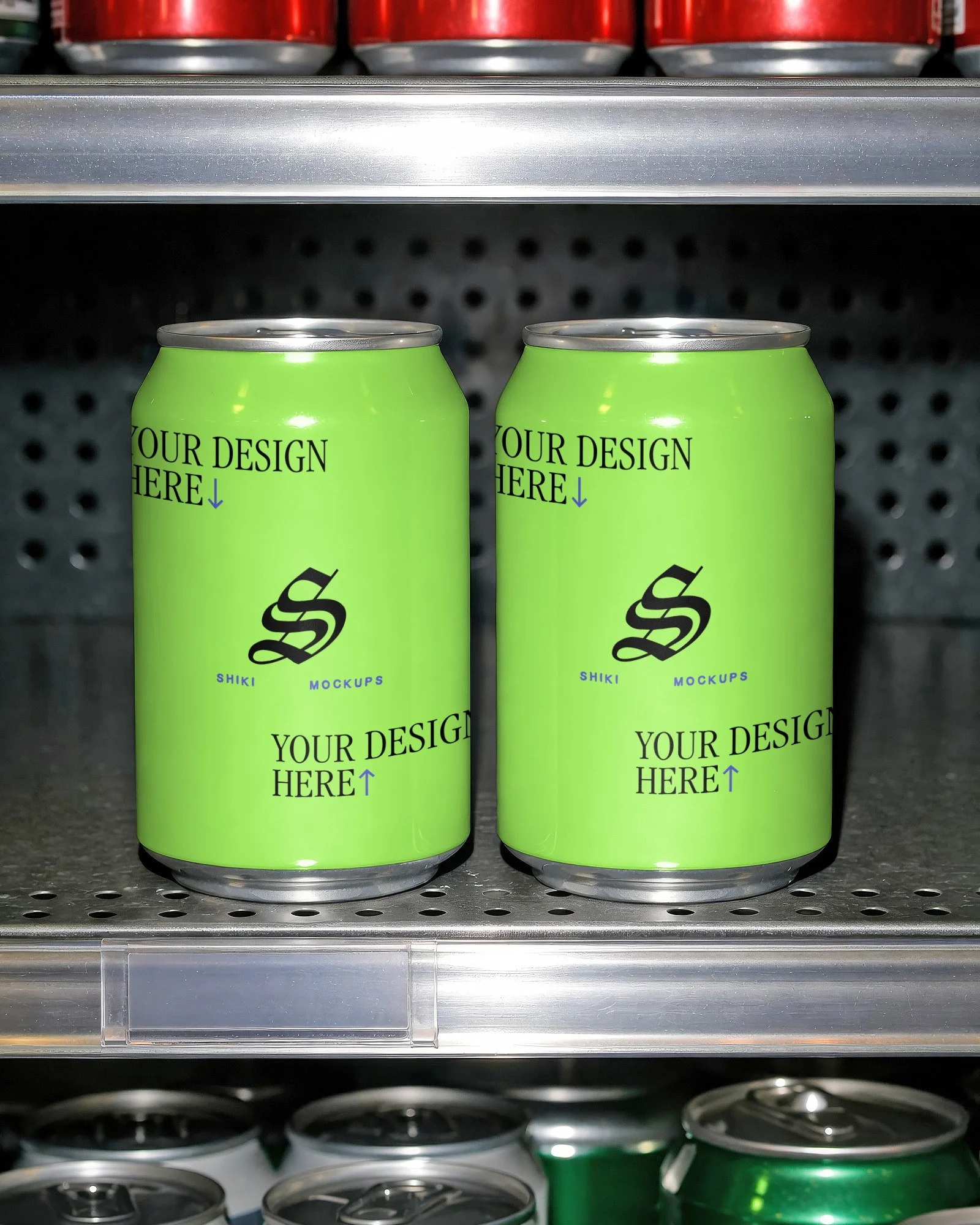 Aluminium Cans on Shelf