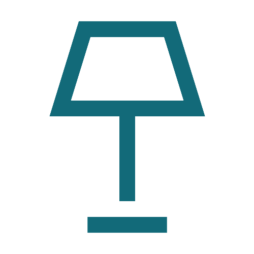 Symbol eines Tisches mit Lampenform.