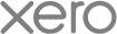 The image shows the word 'xero' in a stylized, modern font with a gray gradient background.