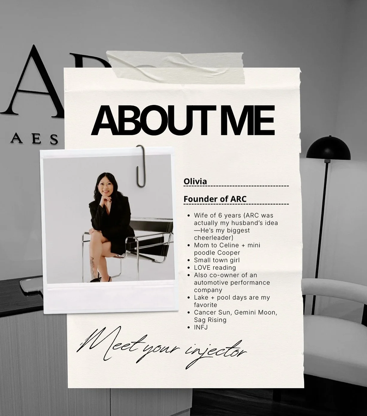 Hi, I&rsquo;m Olivia &mdash; the injector behind ARC. 🖤

I created ARC to be a space where aesthetic medicine feels thoughtful, personal, and refined.

Thanks for being here 🫶

ARC Aesthetics | Omaha, NE

#omahainjector #omahabotox #omahalipfiller 