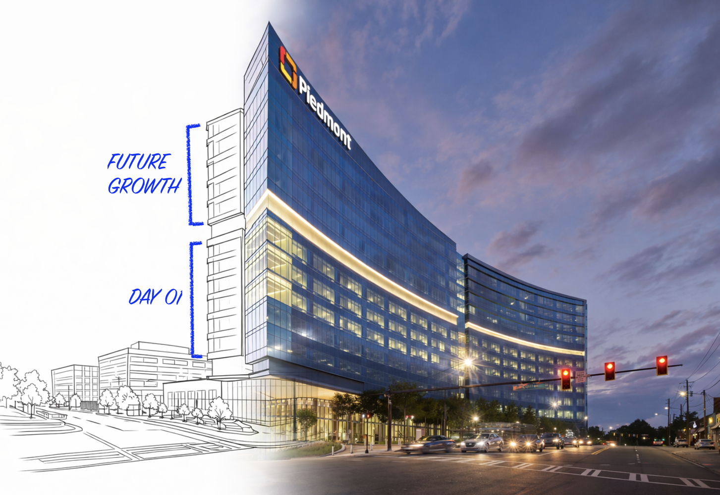Marcus Tower (Piedmont) showing space for future growth