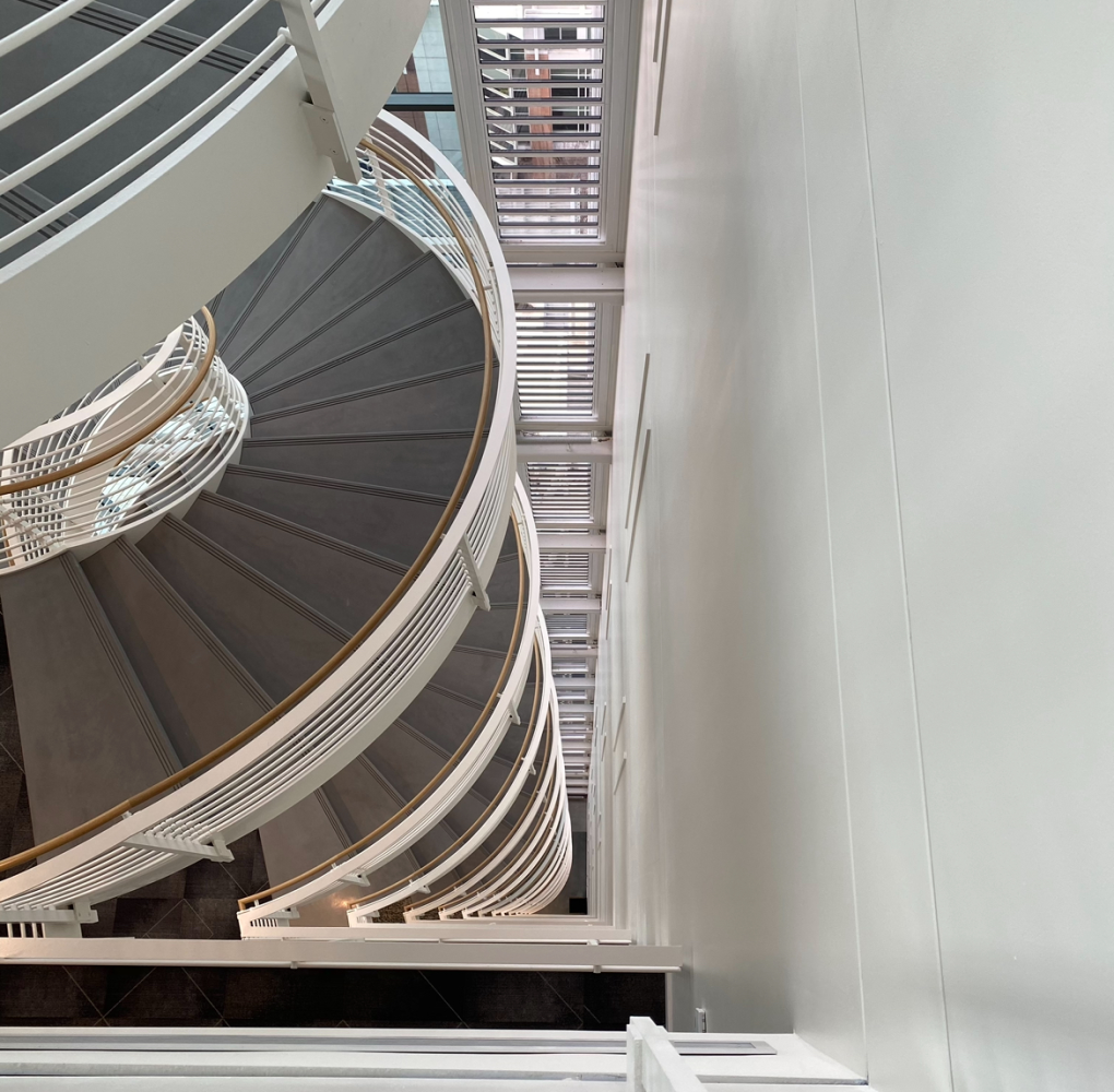 CODA tech square spiral staircase