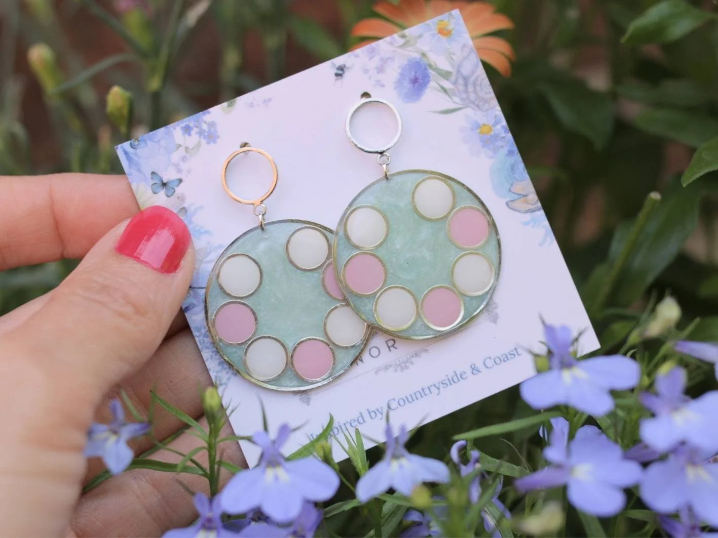 Pastel Confetti Hoop Earrings