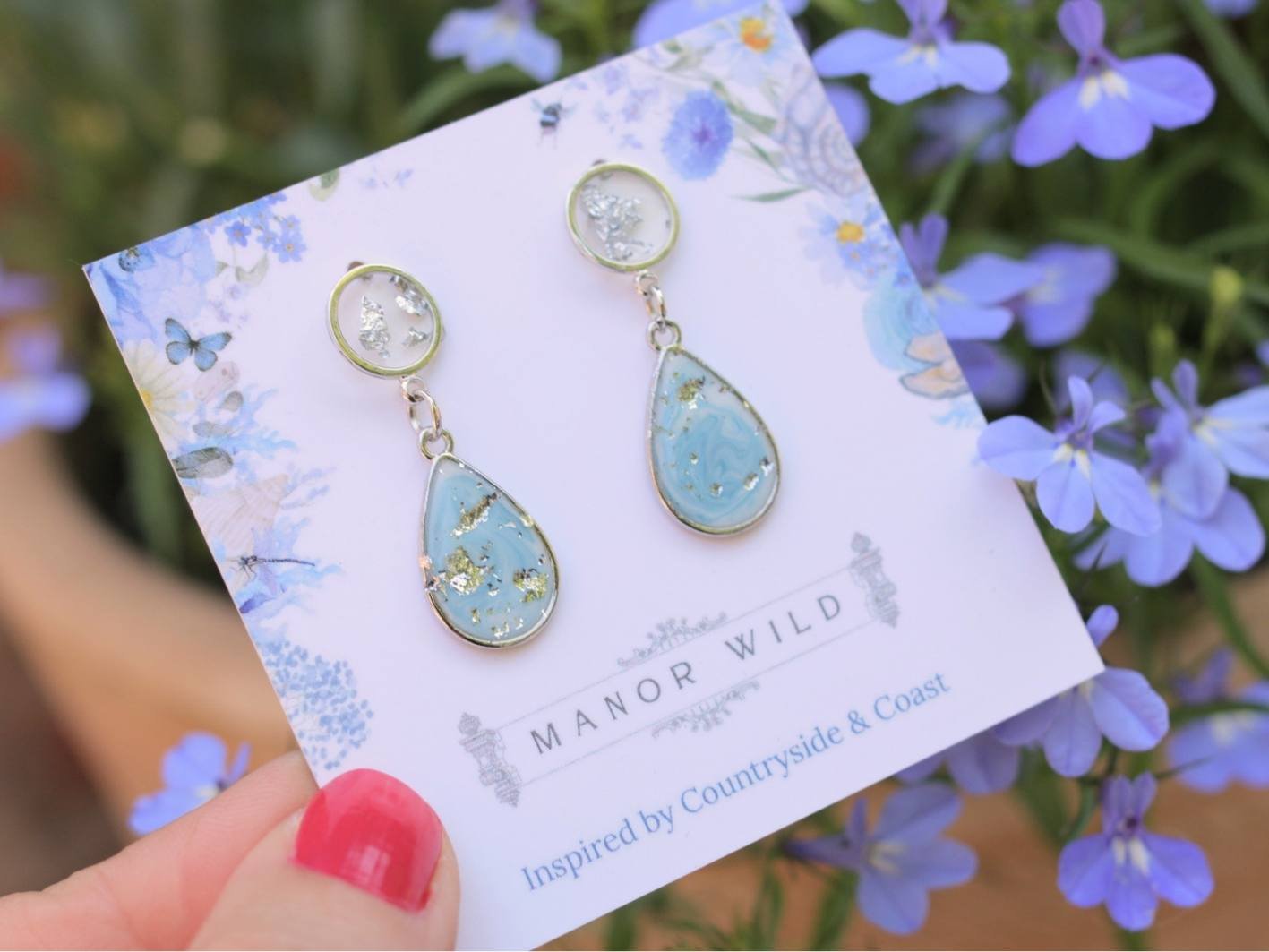 Sea Sparkle Teardrop Earrings