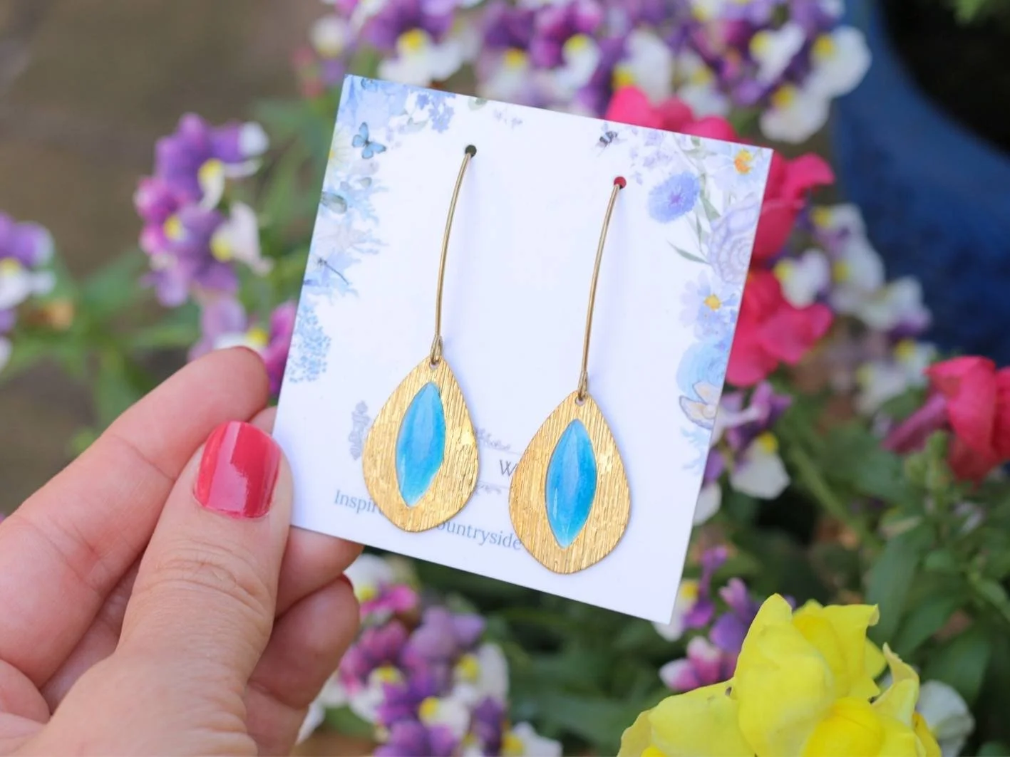 Deep Blue Teardrop Earrings