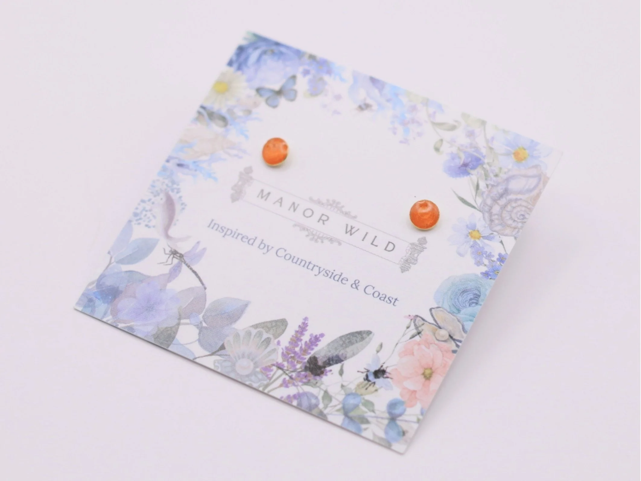Sunshine Orange Mini Stud Earrings