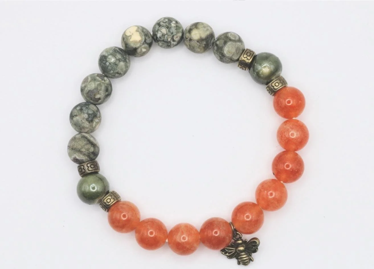 Sunstone & Jasper Bee Bracelet