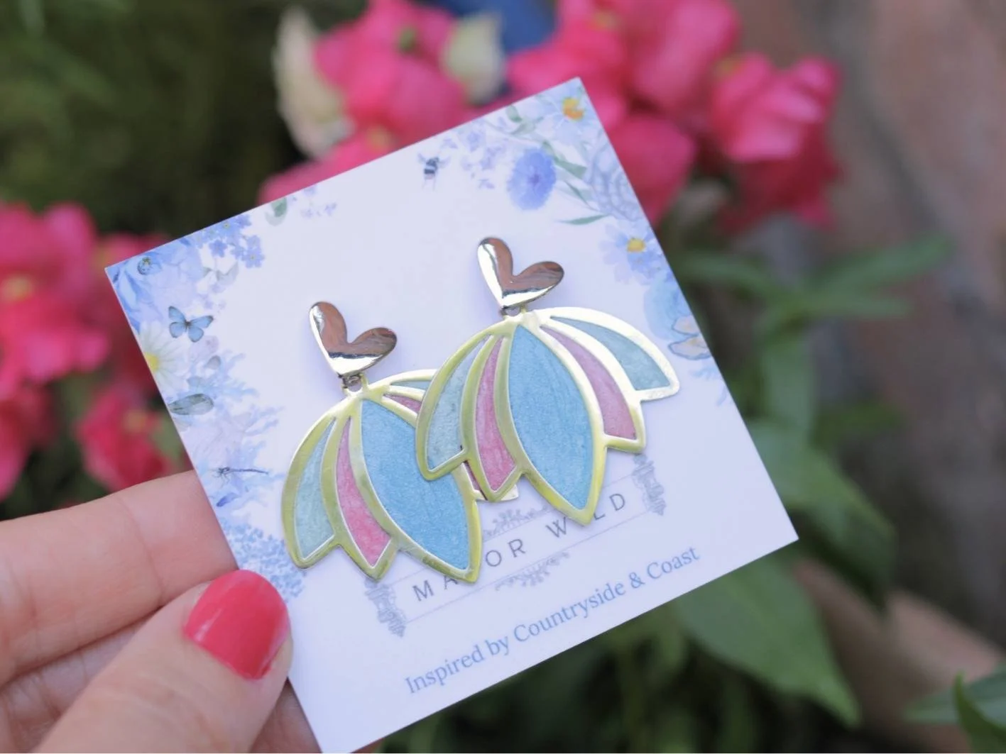 Coastal Bloom Earrings - Blue