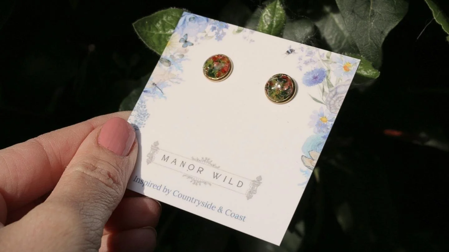 Golden Moss Stud Earrings