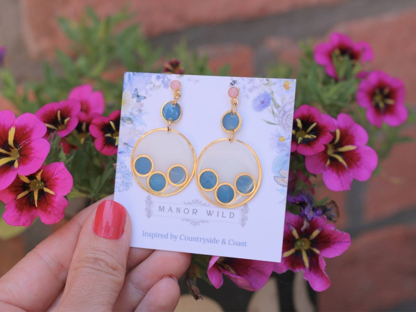 Ocean Pebble Hoop Earrings