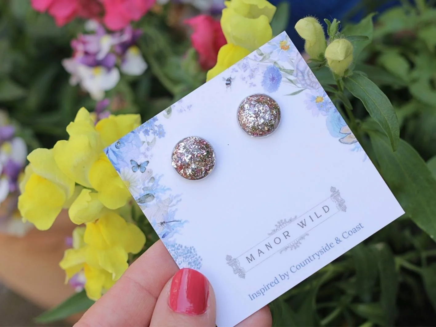Midnight Spark Large Stud Earrings