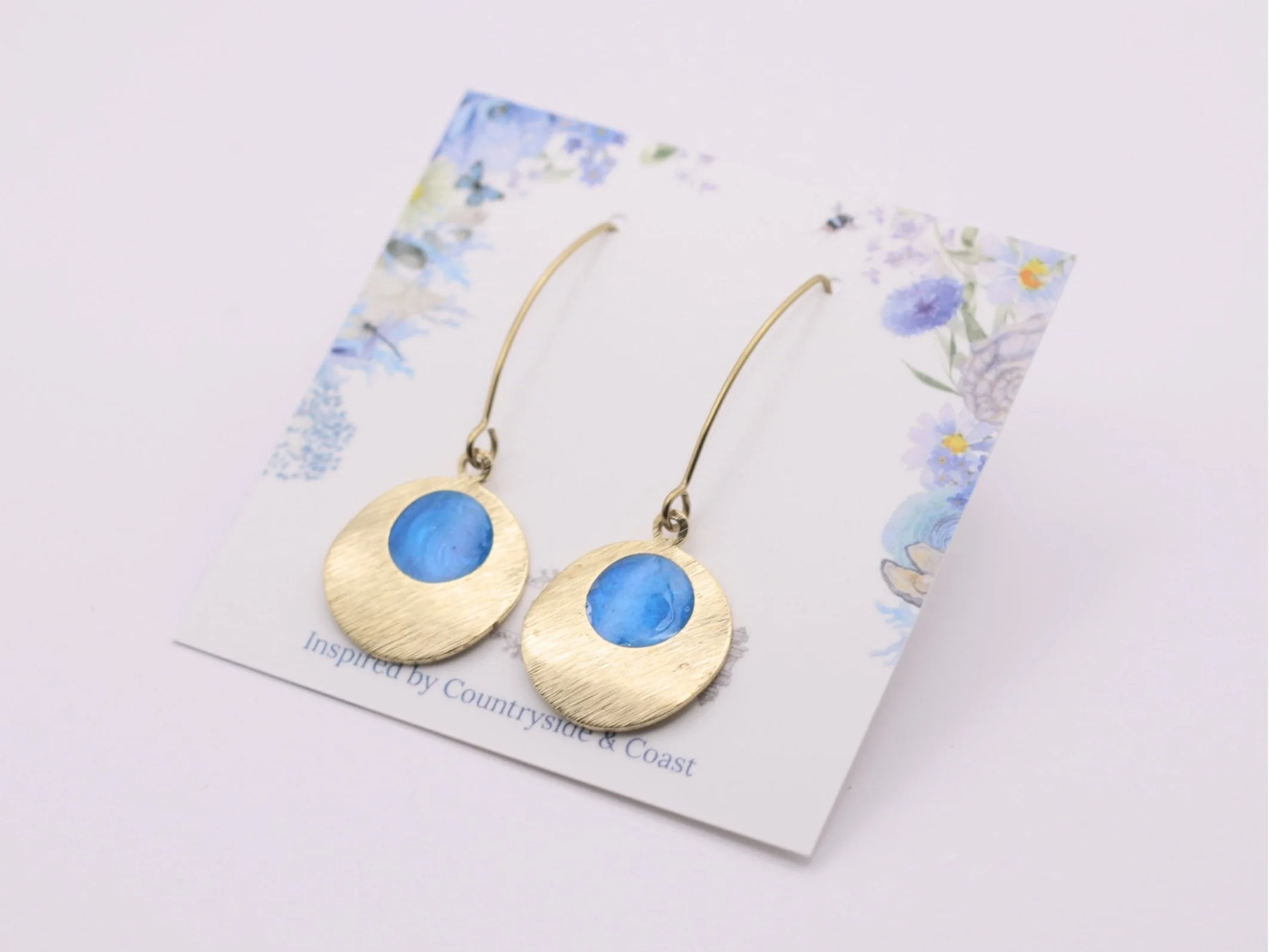 Deep Blue Circle Drop Earrings