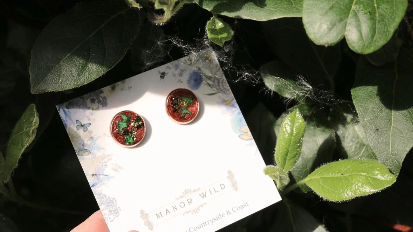 Rose Gold Leaf Stud Earrings