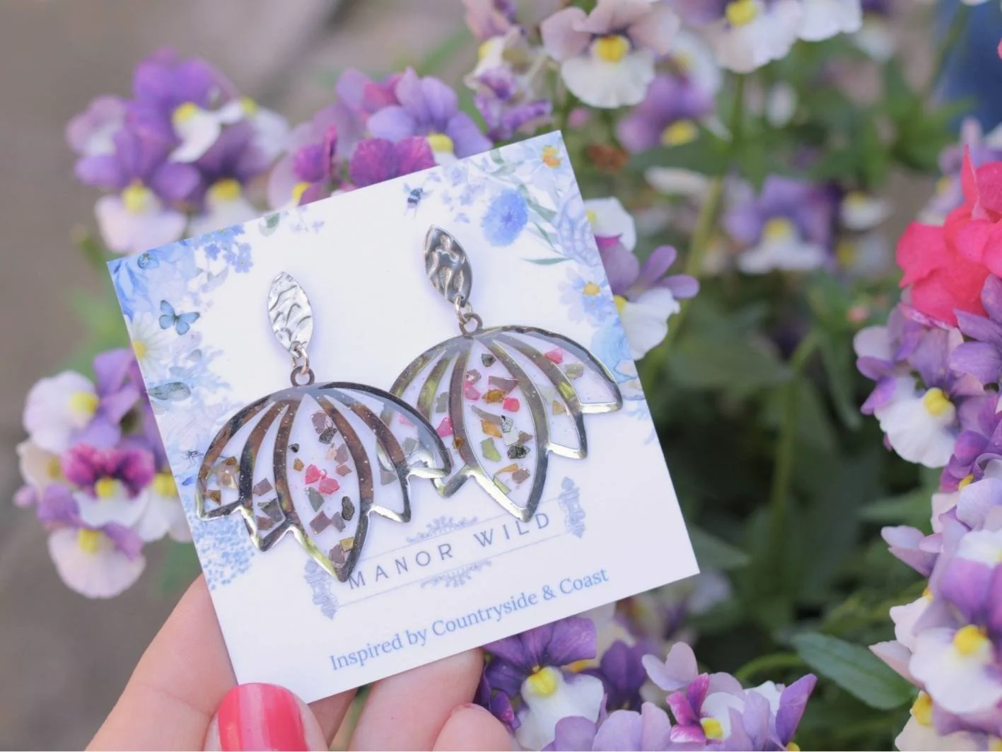 Mosaic Sparkle Leaf Earrings