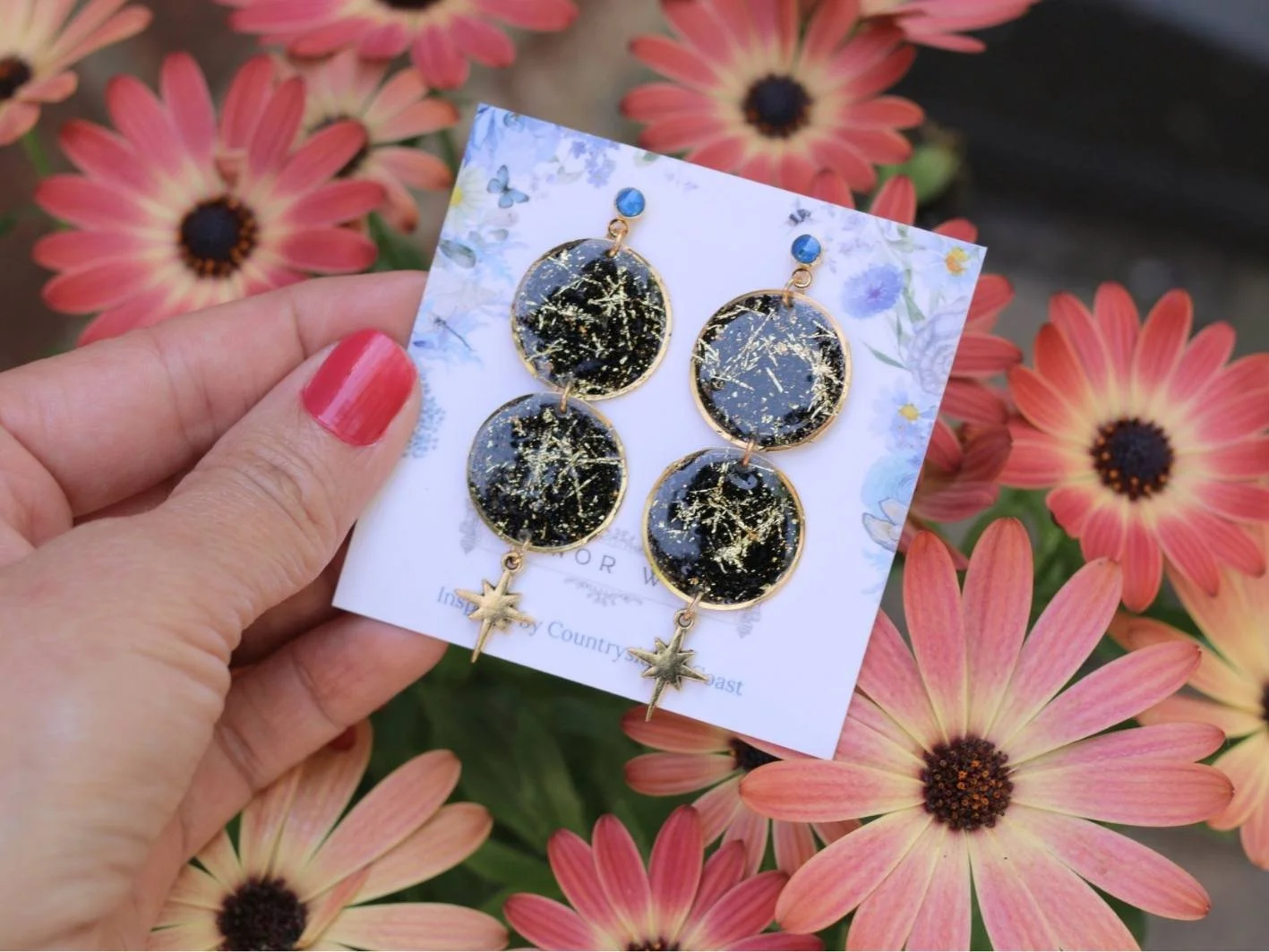 Celestial Gold Double Drop Earrings