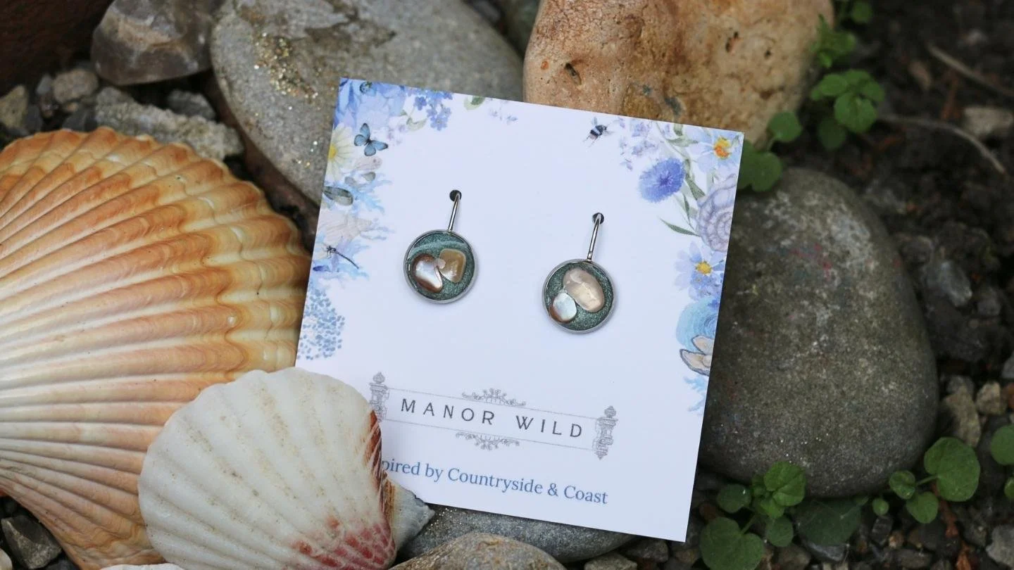 Seashell Aqua Drop Earring