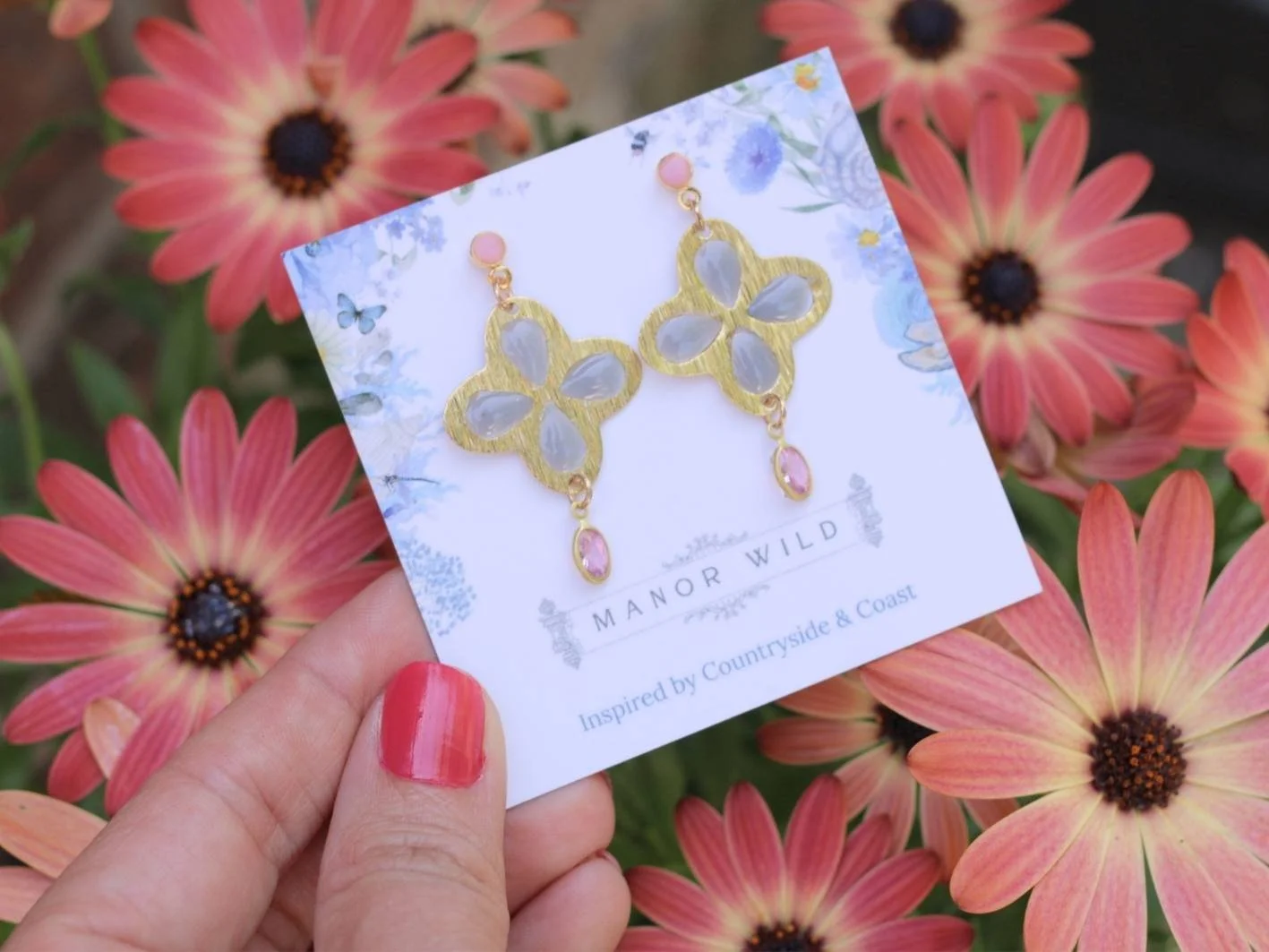 Grey Bloom Earrings