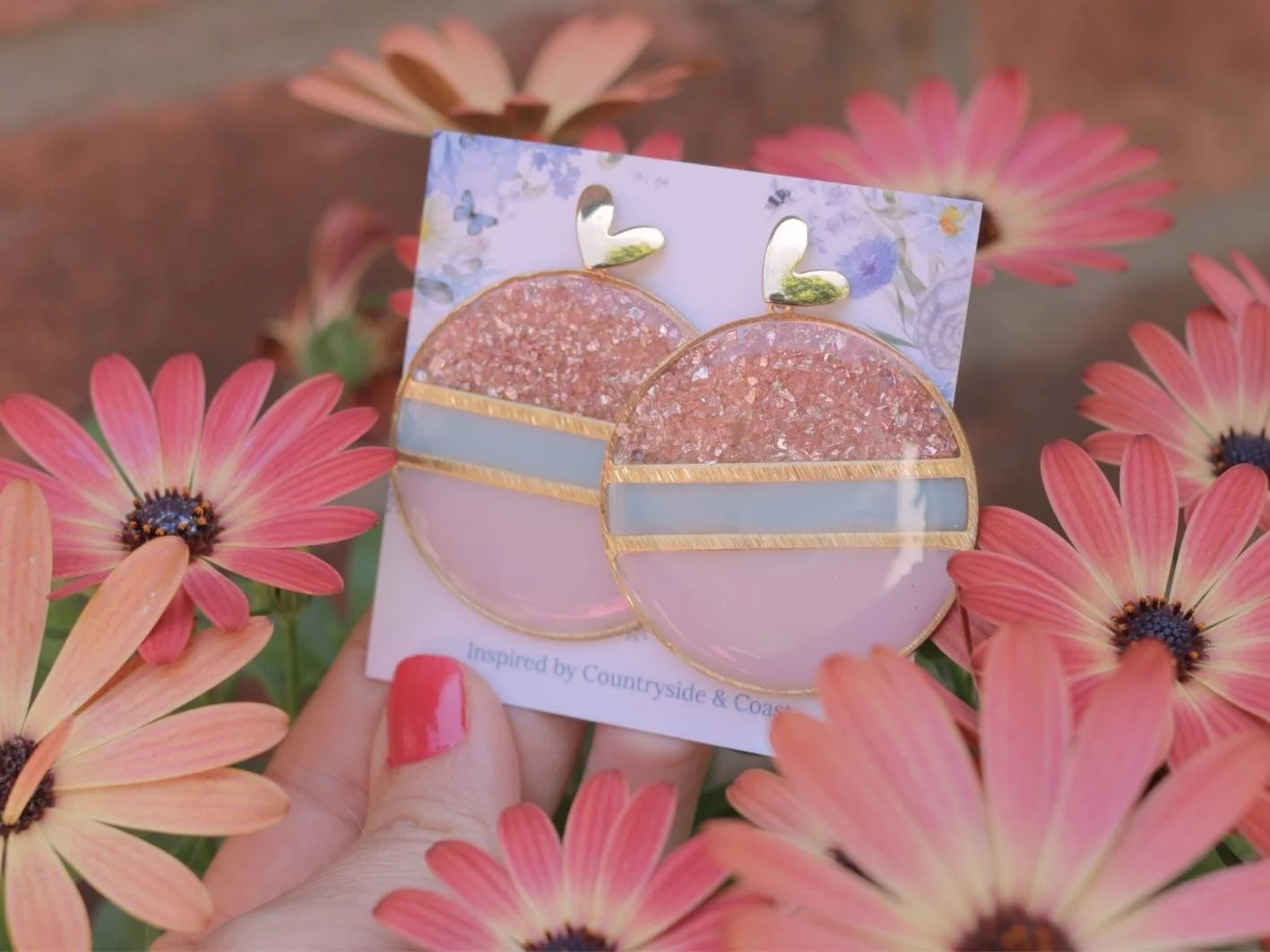 Blush Horizon Statement Earrings