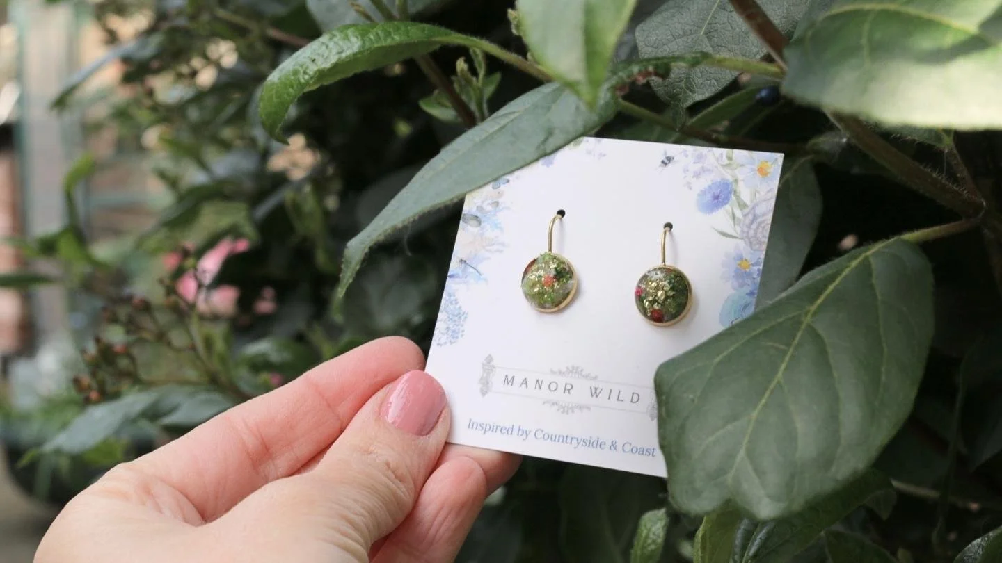 Golden Moss Drop Earrings