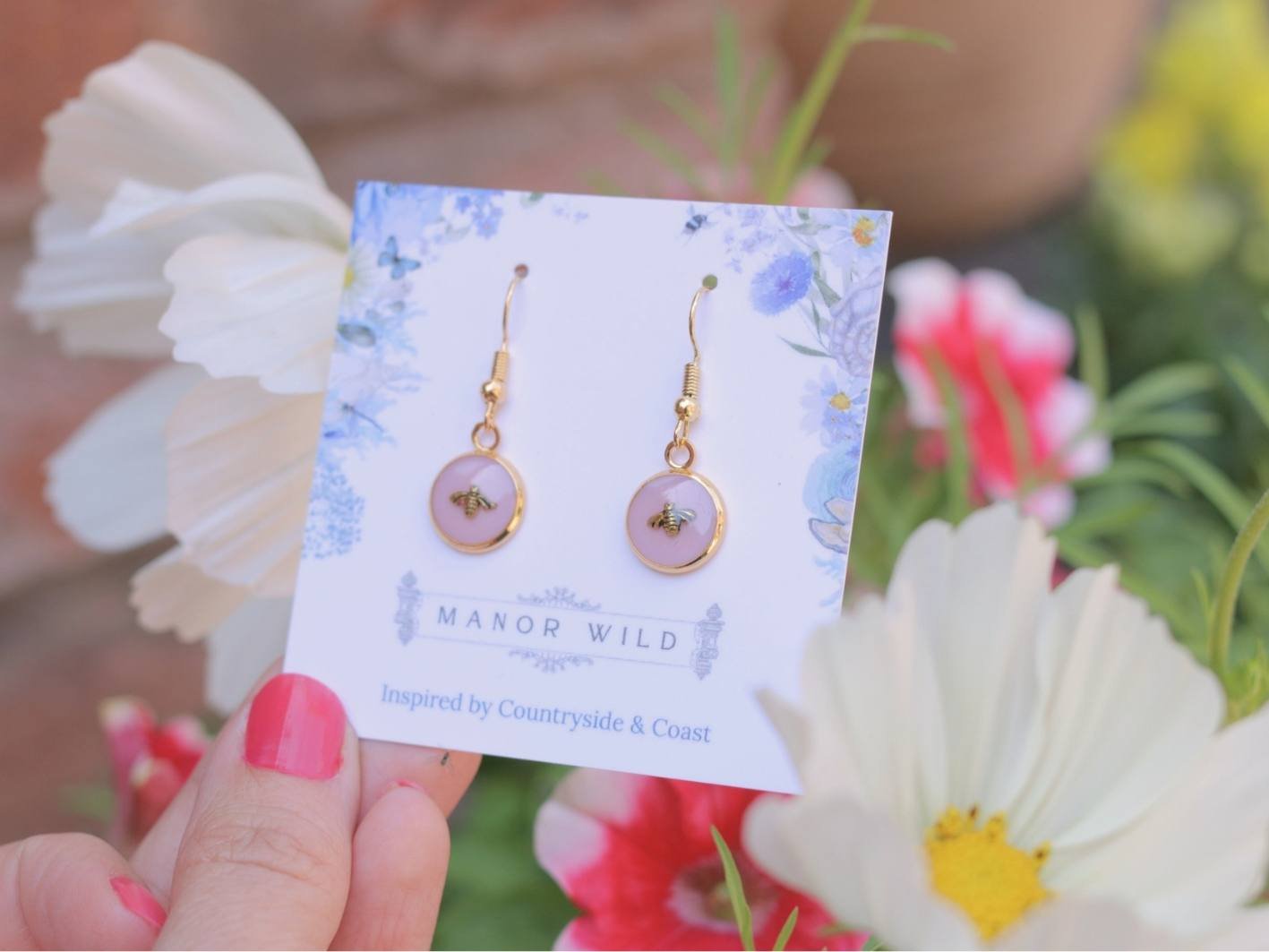 Blush Bee Drop Earrings