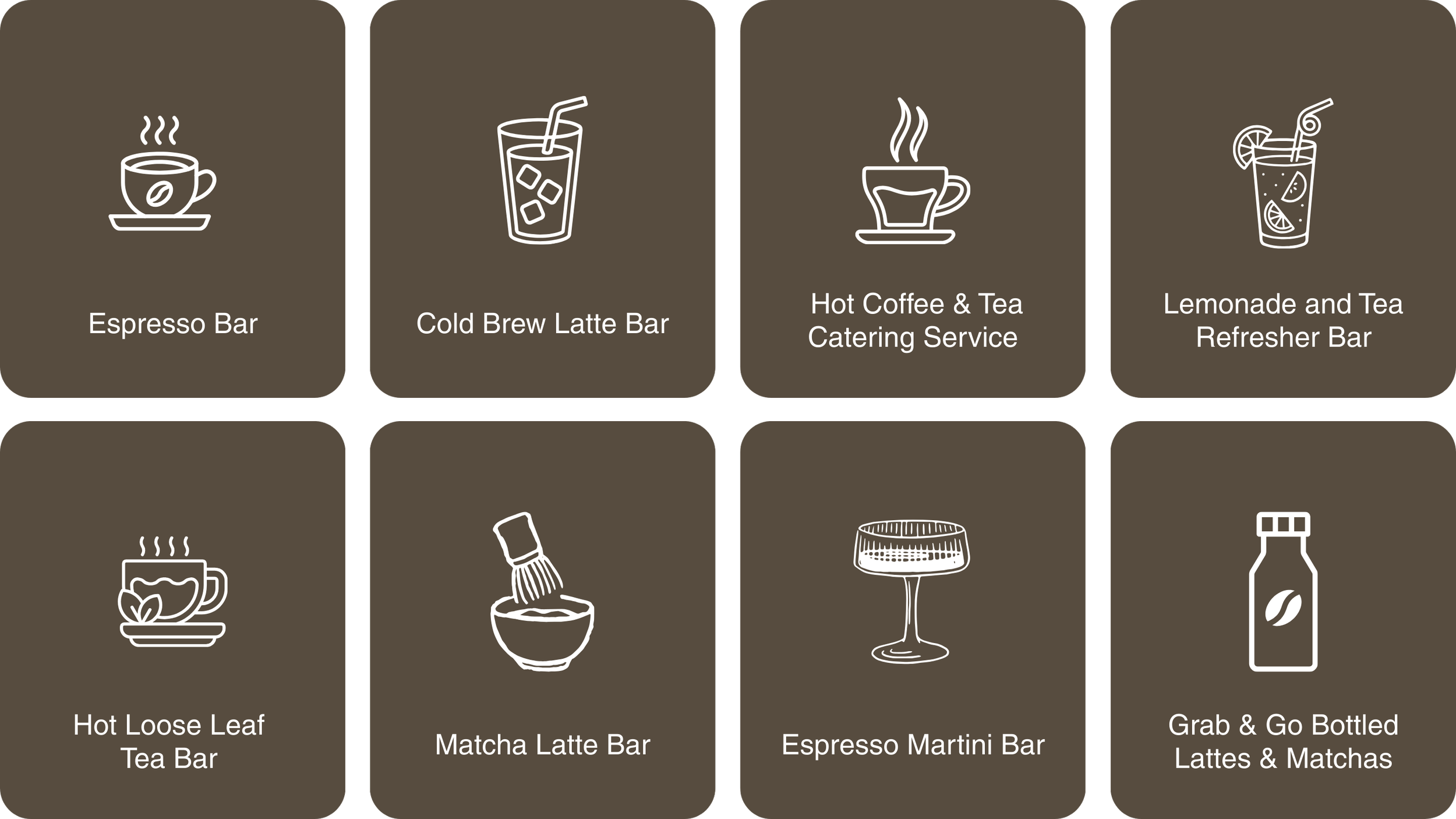 Premium Mobile Coffee Cart Experience for every event serving all of South Florida. Specialty Coffee, Matcha, and Teas.