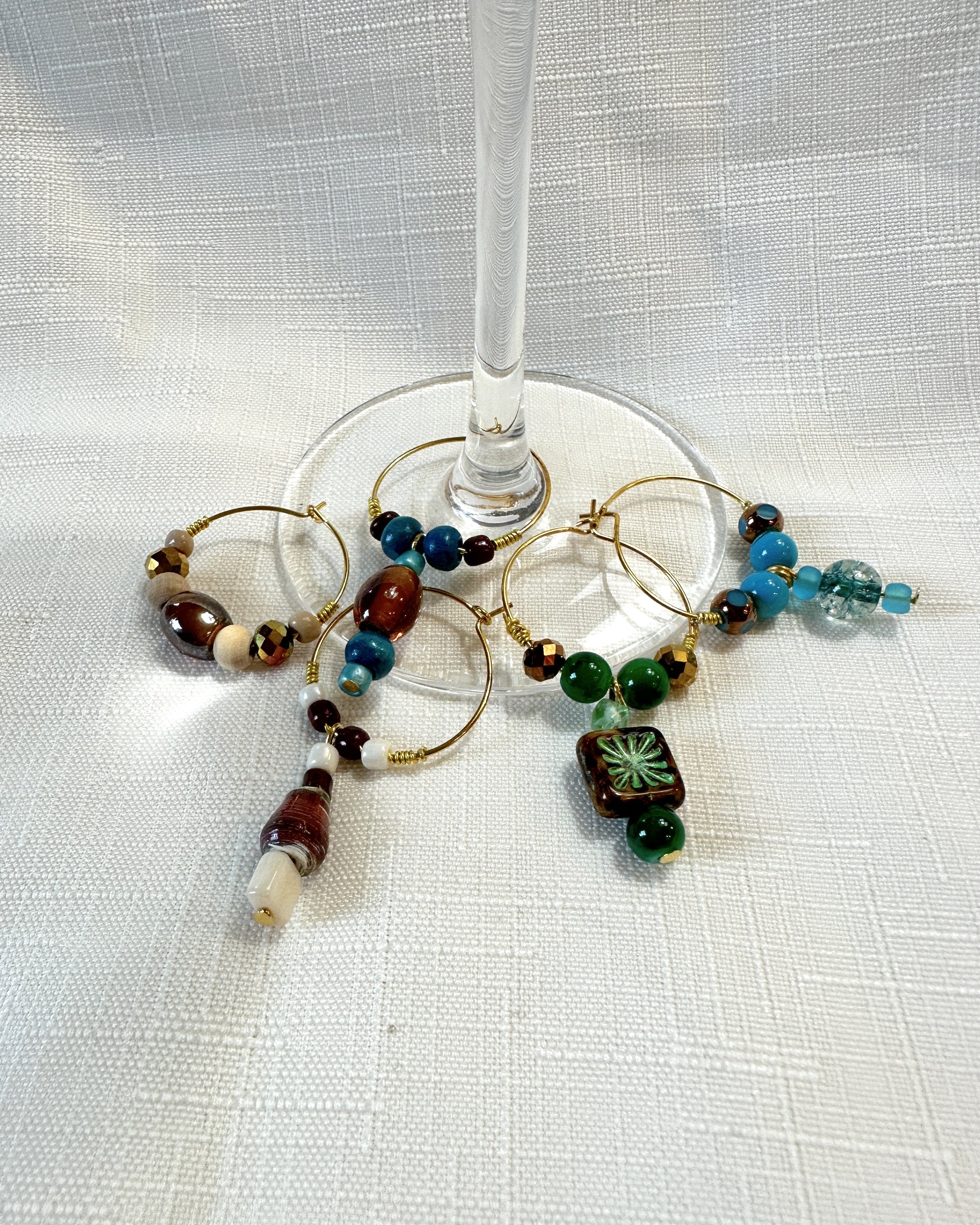 Gold Gather Glass Charm Set VII