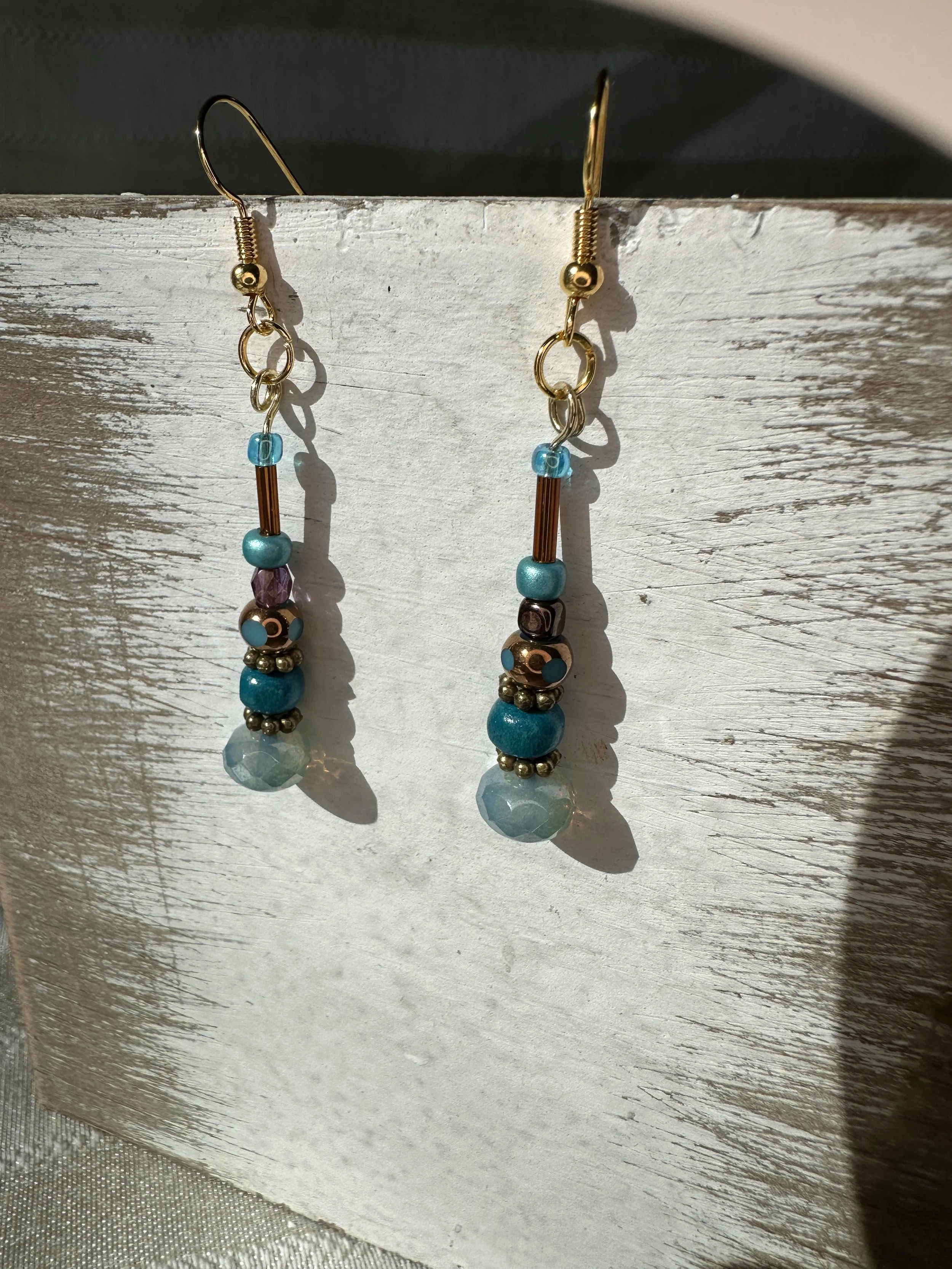 Deep Blue Lake Glisten Handcrafted Earrings