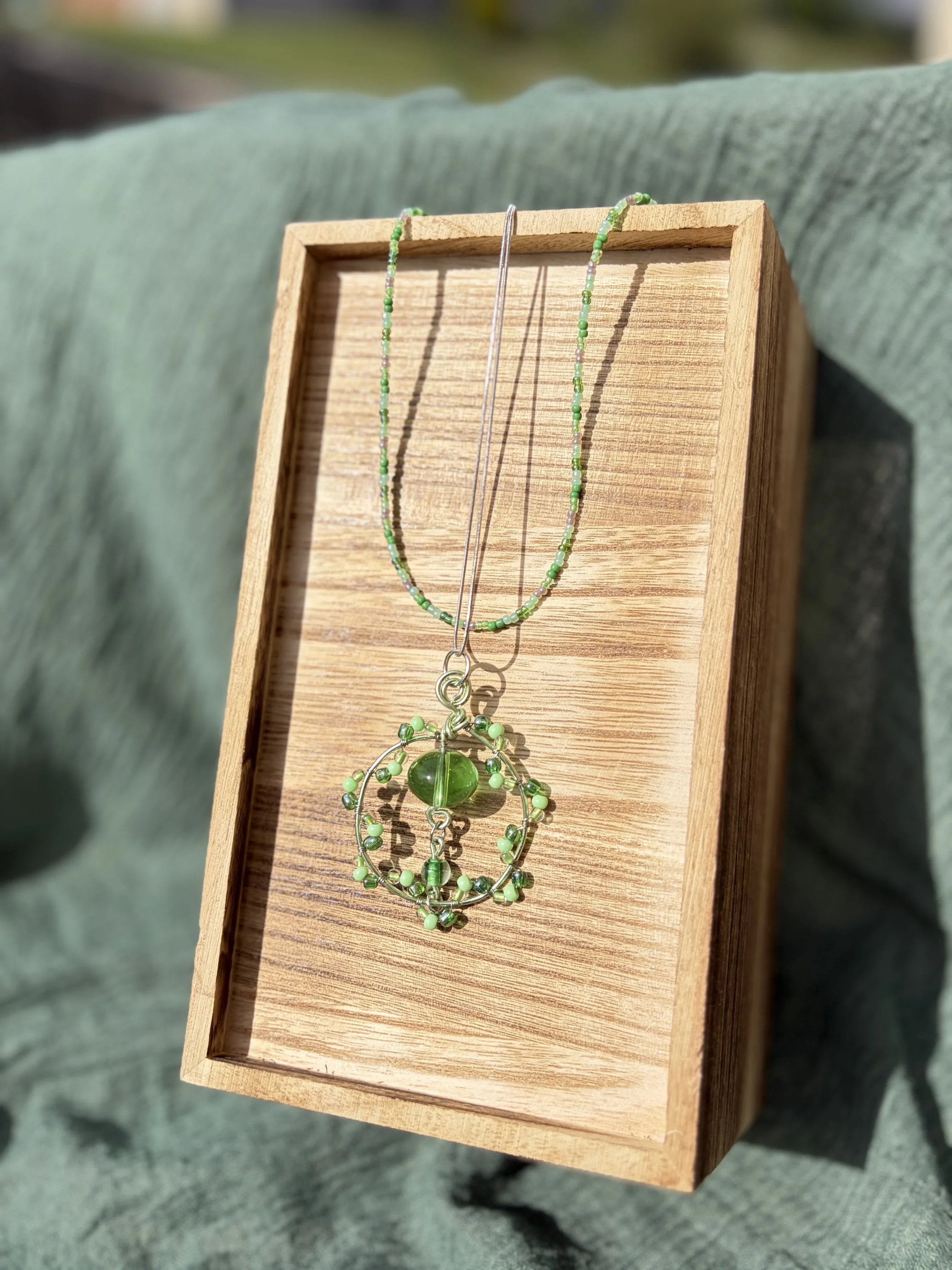 Moss Light Layered Signature Pendant Necklace