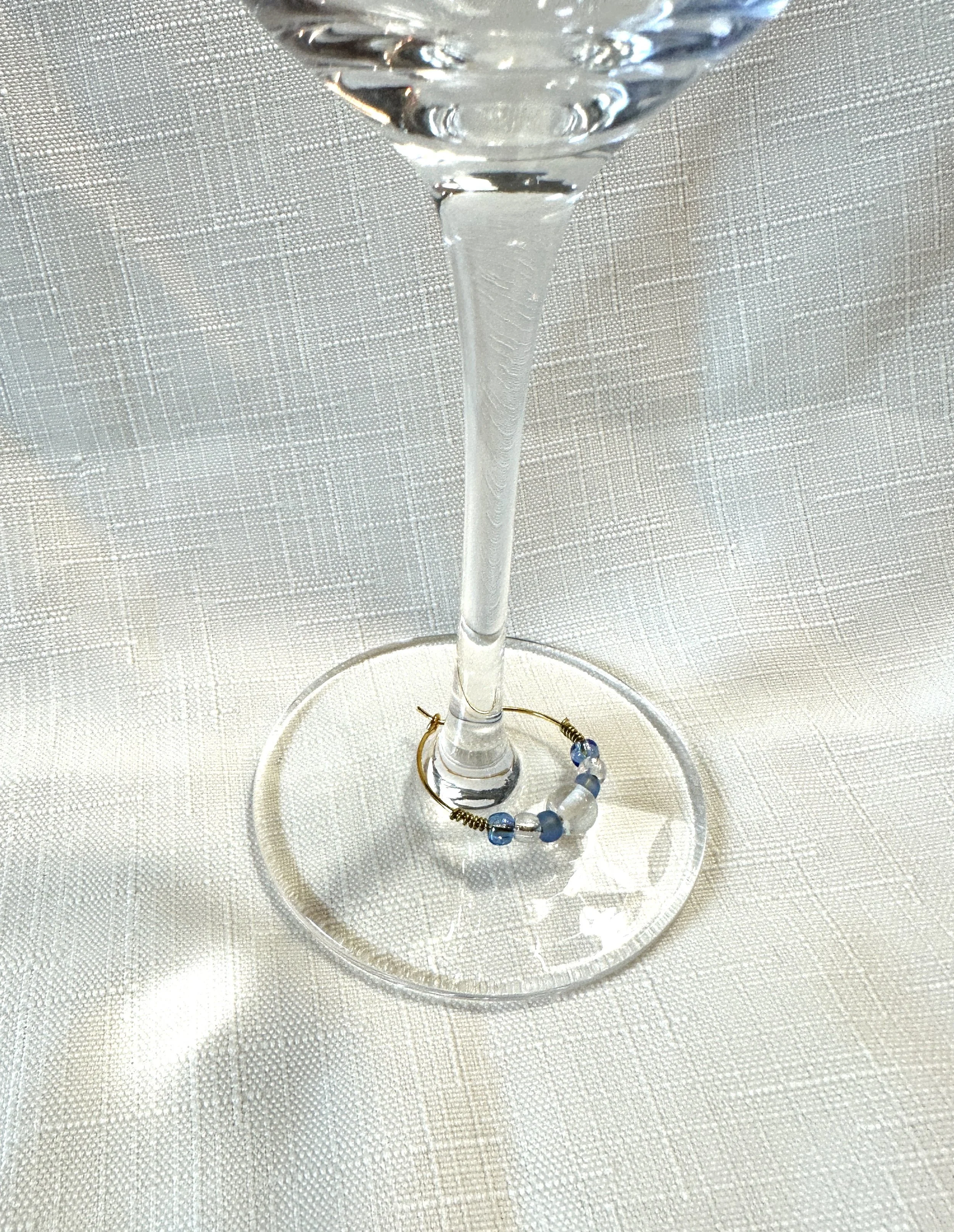 Deep Blue Lake Gather Glass Charm V