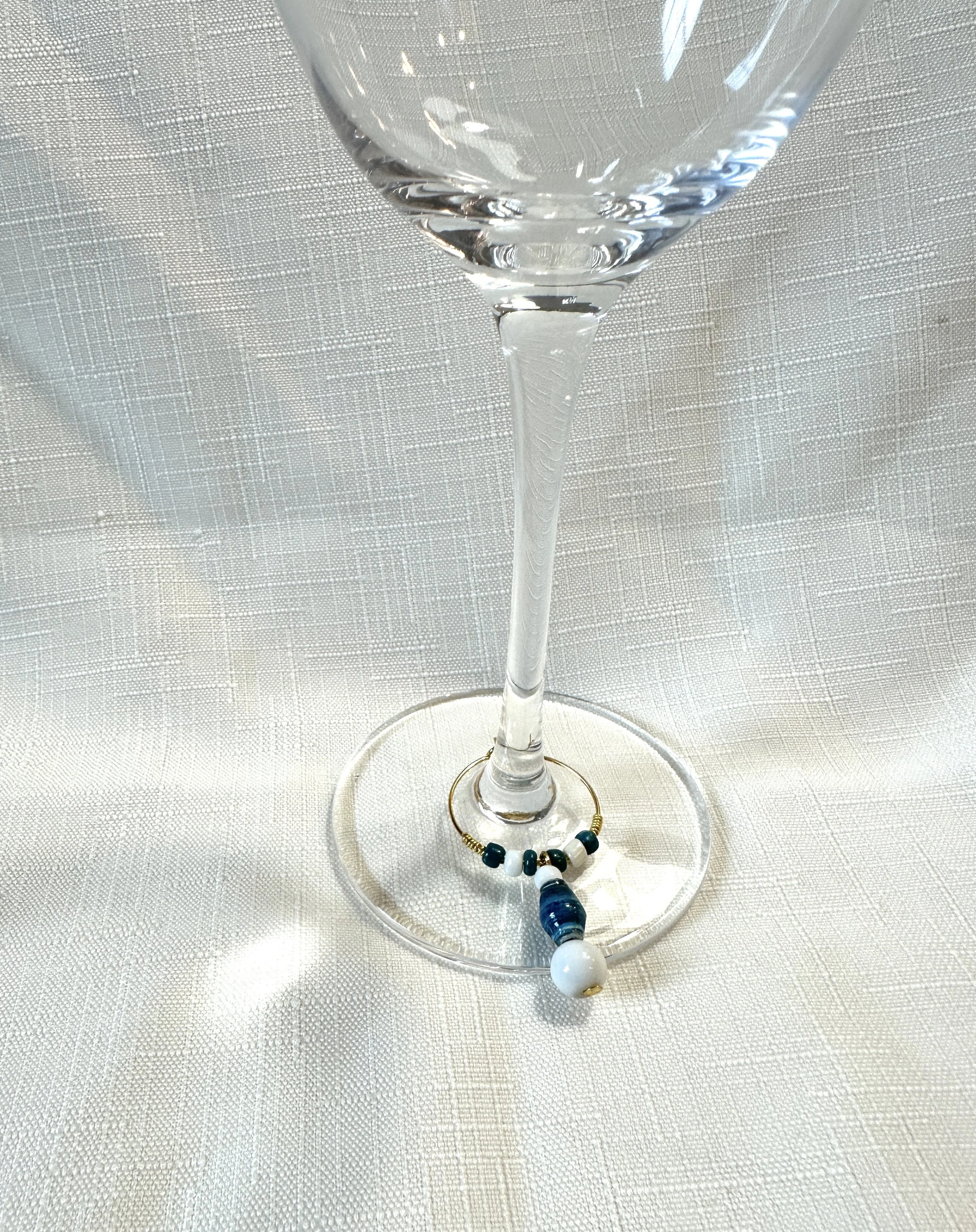 Deep Blue Lake Gather Glass Charm VI